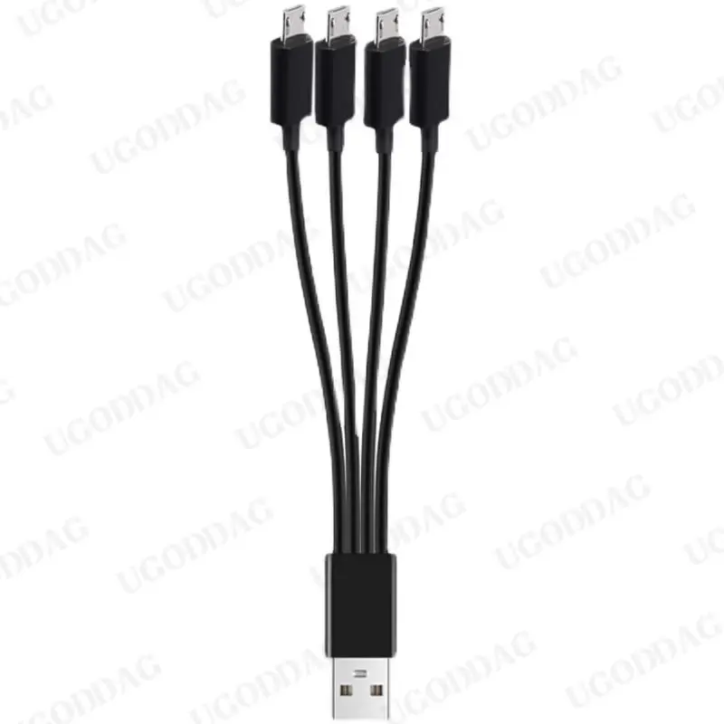 Cable divisor de 5V/2A USB 2,0 a Micro USB, 4 puertos, Cable de carga rápida para teléfono Android, Banco de energía, batería AA AAA