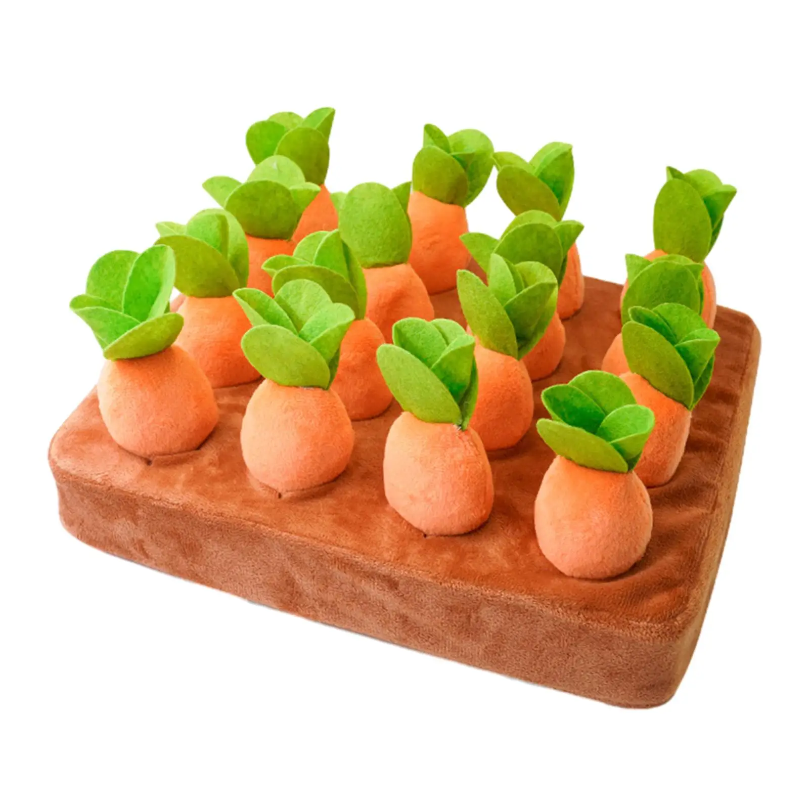 Plucking Radish Plush Toy with 16 Carrots Enrichment Dog Puzzle Toys Snuffle Mat Dog Plush Chew Toys for Dogs Cats Pet Foraging