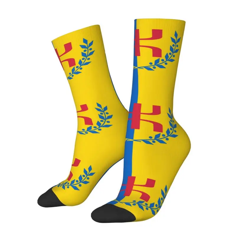 Harajuku Amazigh Kabyle Flag Socks Women Men Warm 3D Printed Berber Proud Basketball Sports Socks