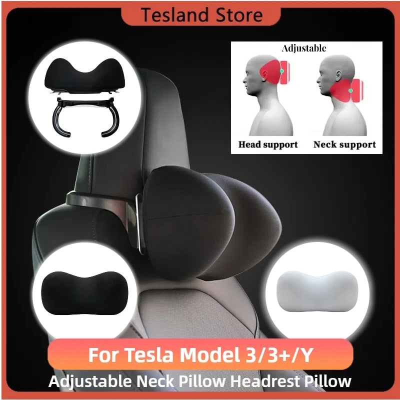 

Neck Pillow Headrest Pillow For Tesla Model 3 Highland 2024 Adjustable Seat Head Support Model 3 Y Auto Seat Neck Rest