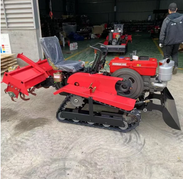 Coltivatore cingolato per serra per frutteto telecomandato per piccolo trattore agricolo multifunzionale Vendita calda35HP