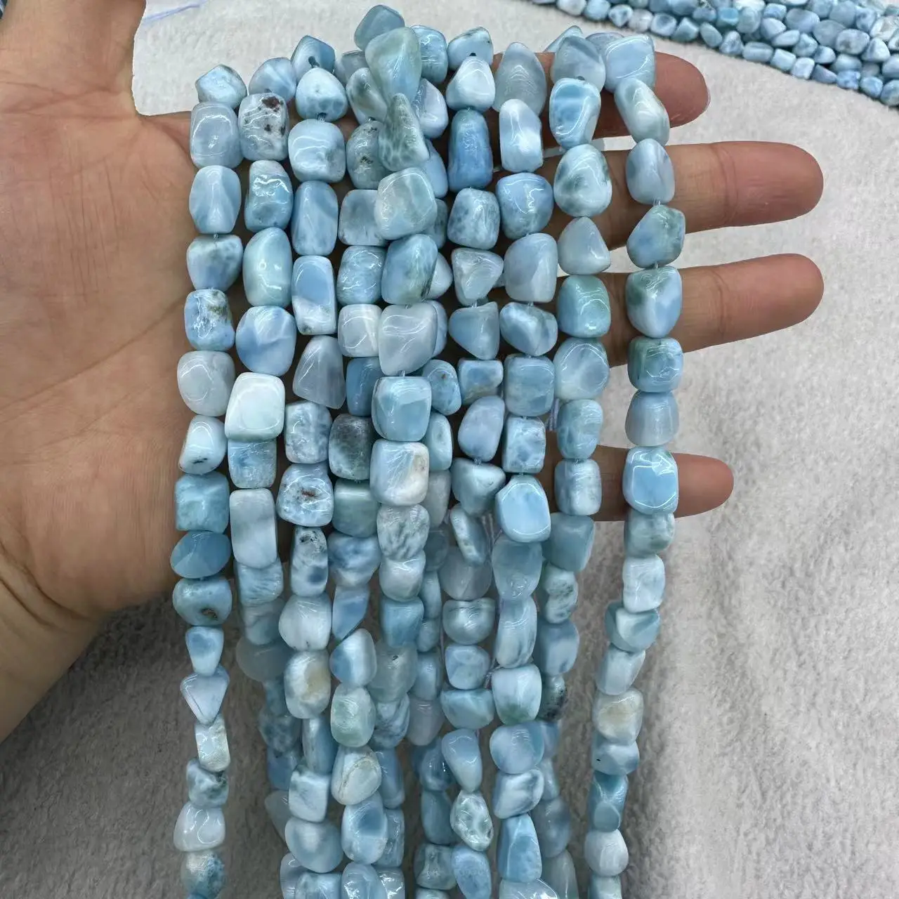 Aaaa Klasse unregelmäßigen Larimar DIY Halskette Armbänder natürlichen Edelstein Kristall Nugget Chip lose Perlen für die Schmuck herstellung