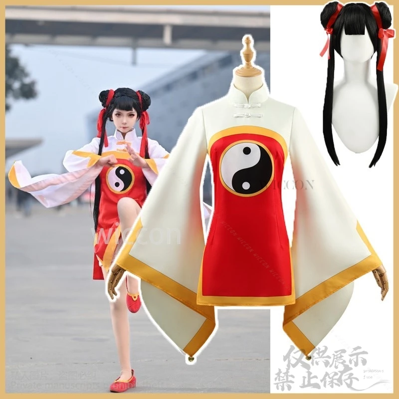 Anime Cardcaptor Sakura Li Meiling Cosplay Costume pour femme, robe chinoise, ensemble Lolita, perruque, chaussures, mignon, sexy, trempé, Halloween, personnalisé