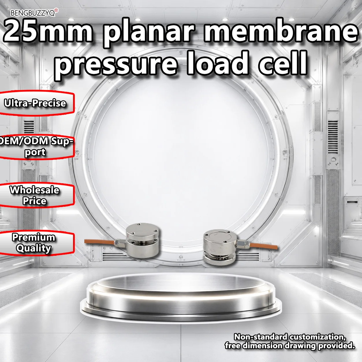 25mm Flat Type Load Cell 20kg 50kg 100kg 200kg 500kg 1t 2t Micro Compression Pressure Sensor Alloy Steel Weighing Sensor