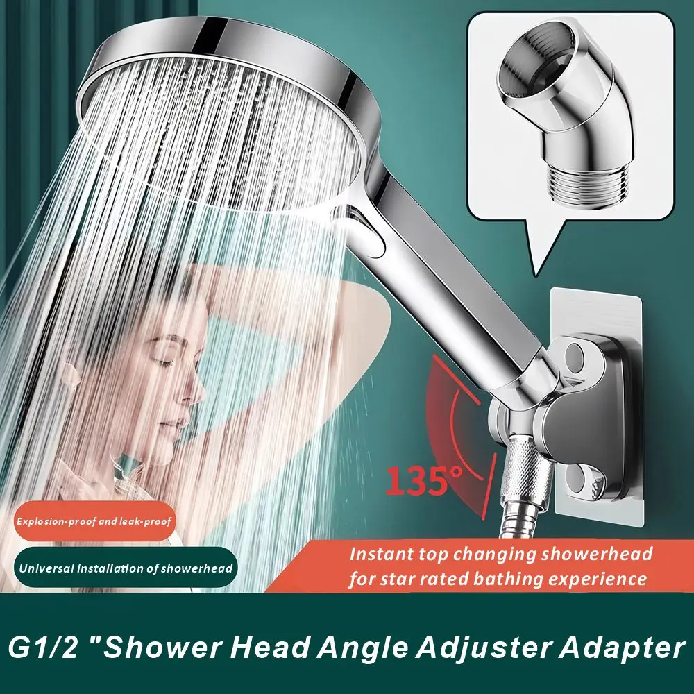 New 1Pcs Shower Head Elbow Adapter G1/2 Connections Shower Extension Angle 90° 135° Elbow Handheld Hand Shower Top Spray Elbow