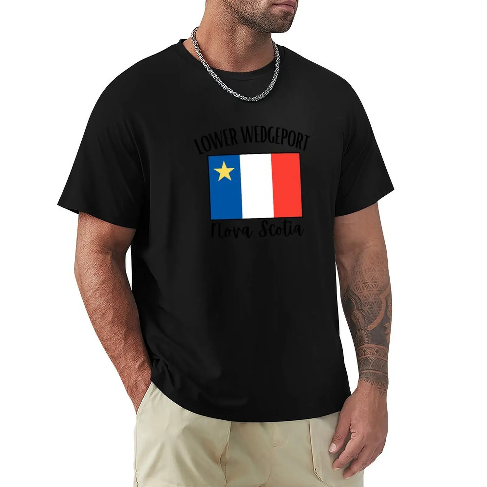 Lower Wedgeport Acadian Flag T-Shirt UV Protection Outdoor Tee Shirt