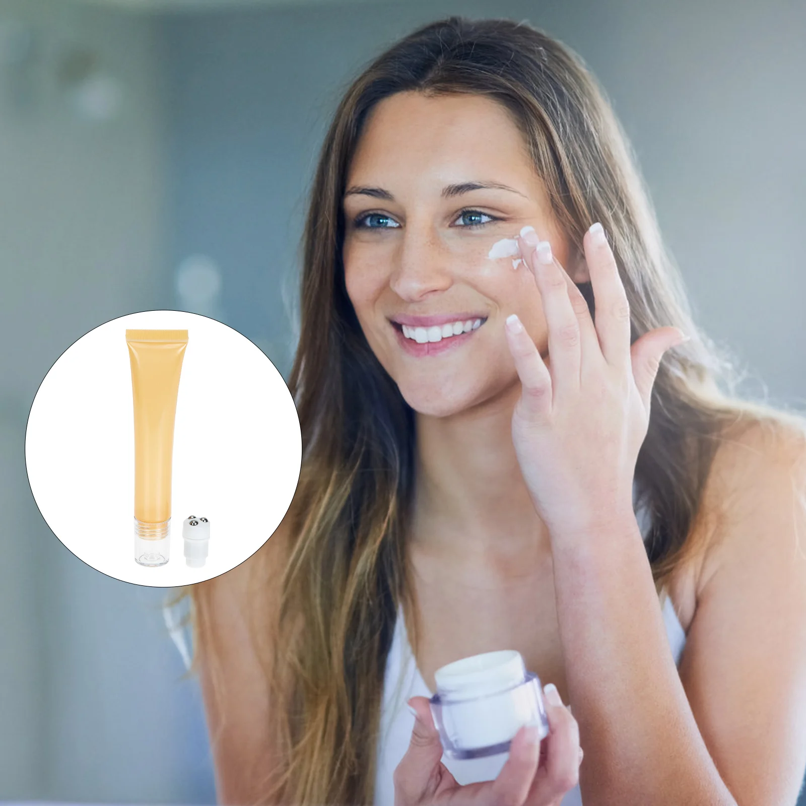 

2 Pcs Eye Cream Face Empty Tube Essential Oil Roller Tubes for Ball Aromatherapy Container Plastic Lotion