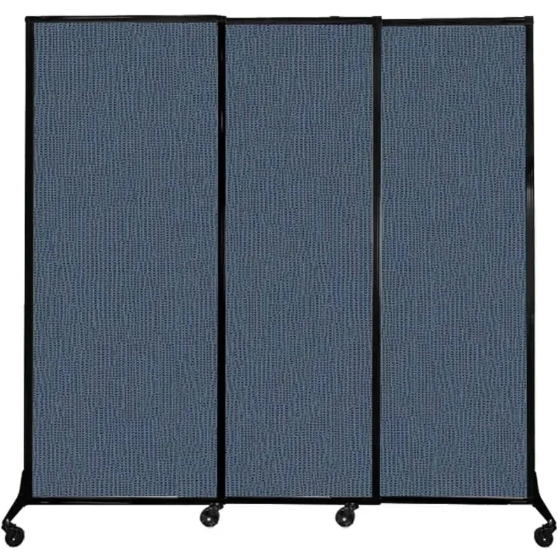 Sliding Portable Partition | Wheels or Stationery Option Durable Privacy Room Divider Screen| Made in USA,7'6