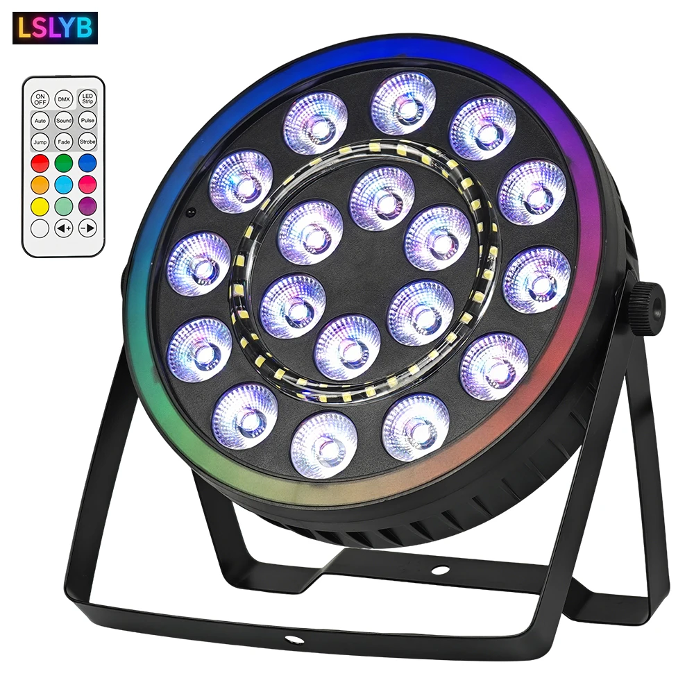 

100w Led Par Light 18LEDs RGBW+RGB+White Flash 6in Multi-function Stage Light DMX Party Light Suitable for Bar DJ Disco Wedding