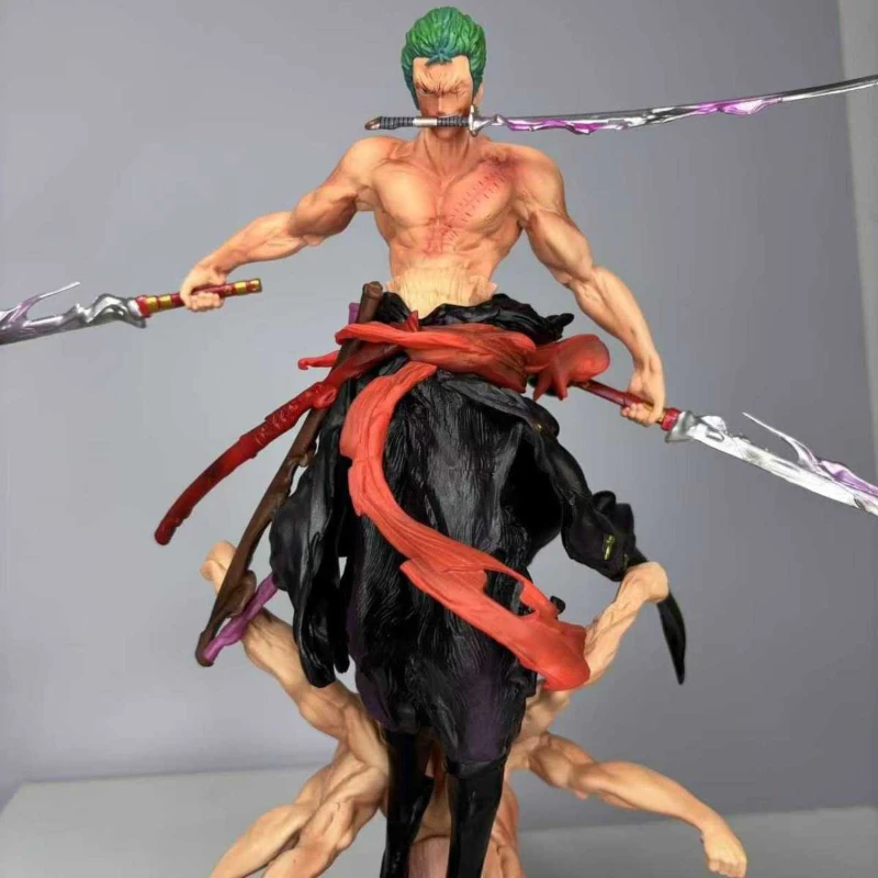 52cm Anime Roronoa Zoro Action Figures GK One Piece Three Knives Flow Figures PVC Model Figurine Desktop Decoration Toy Gifts