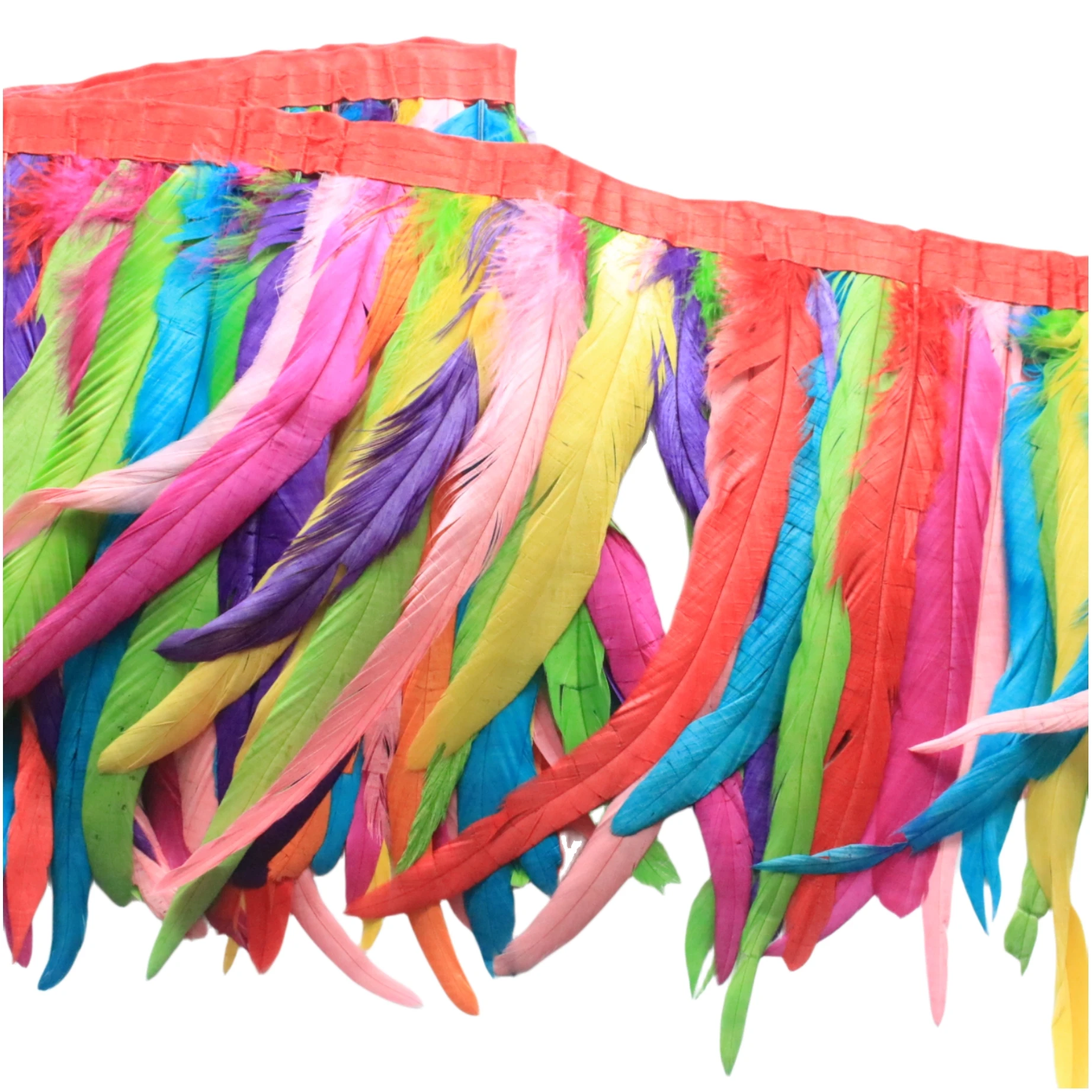 10 Yards Rooster Feathers Trim for Sewing 25-40cm 10-14inch Chicken Fringe Ribbons Accessories DIY Wedding Decor