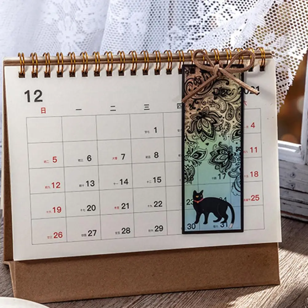 6 шт. закладки для скрапбукинга Милая Черная кошка ежедневная серия закладки для книг прозрачная кошка ежедневные закладки канцелярские принадлежности