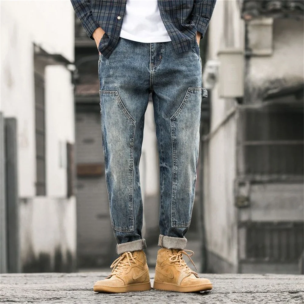 Men's Jeans Pants Casual Vintage Baggy Clothing Straight Leg Trousers Korean Fashion Man Streetwear Pop Harajuku Oversize Pants