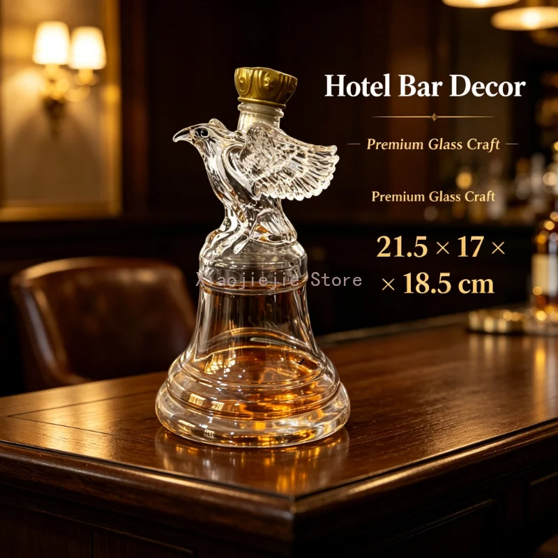 250th USA Independence Eagle Liberty Bell Glass Decanter Vintage Liquor Bottle Bar Display Collectible Gift