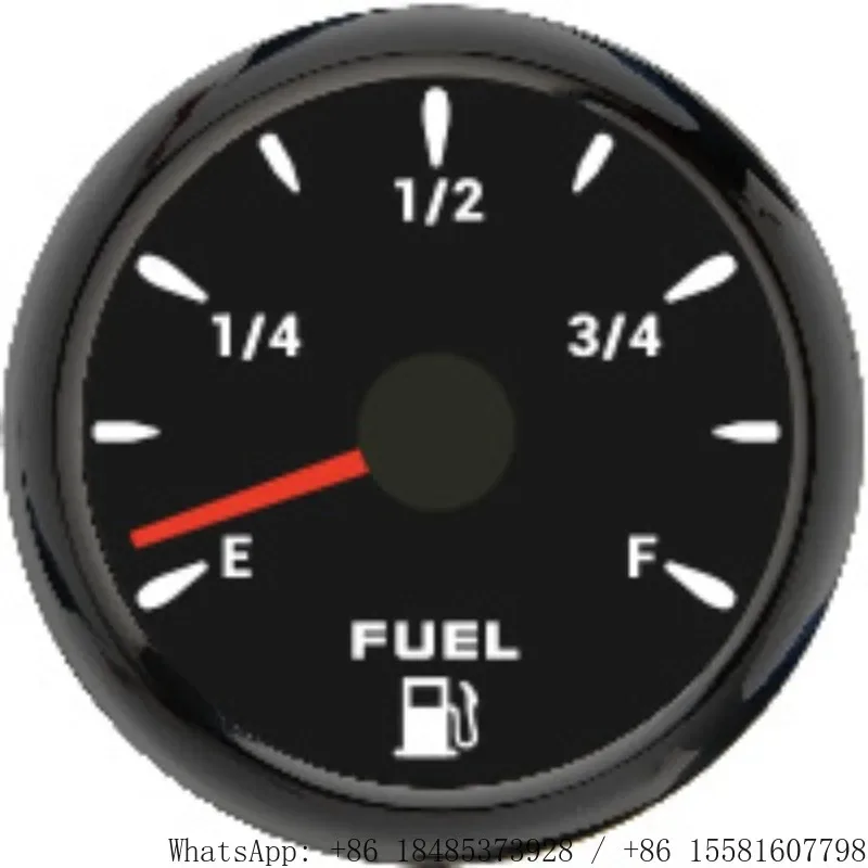 52mm Fuel Level Gauge with Fuel Level Sensor for Car Truck Yacht Boat Fuel Indicator Instrument Assembly