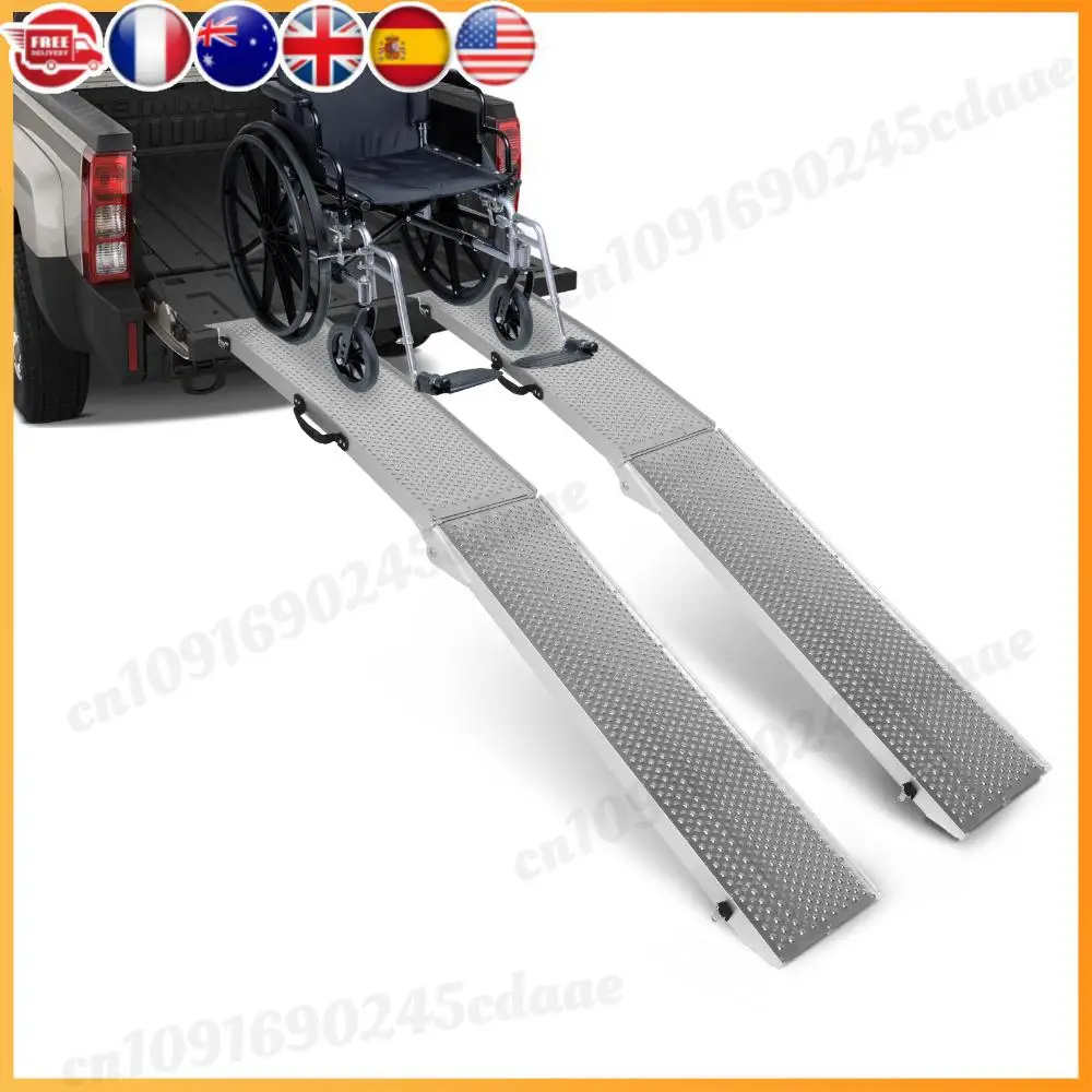 

2 шт. 85-дюймовые алюминиевые складные погрузочные пандусы, складные погрузочные пандусы для пикапов, мотоциклов, газонокосилок