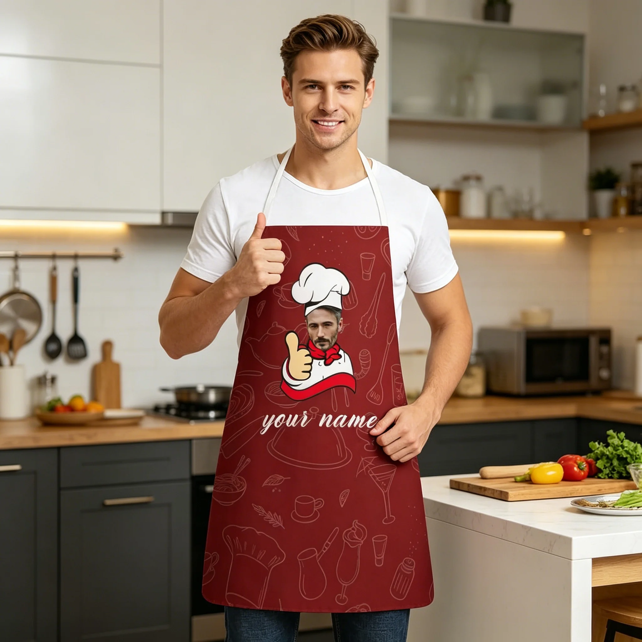 Customized apron Customized photo text Personalized cleaning tools Polyester waterproof creative gifts ﻿