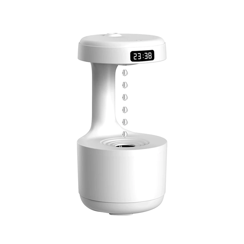 600ML Humidifier Home Anti-Gravity Water Droplets Ultrasonic Cool Mists Maker with LED Display for Bedroom Office