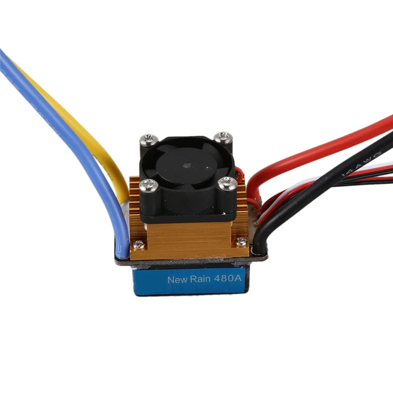 2X 480A Brushed ESC Single Motor With Cooling Fan Waterproof 2-4S 3 Modes 5V/3A BEC For RC Cars-AA02