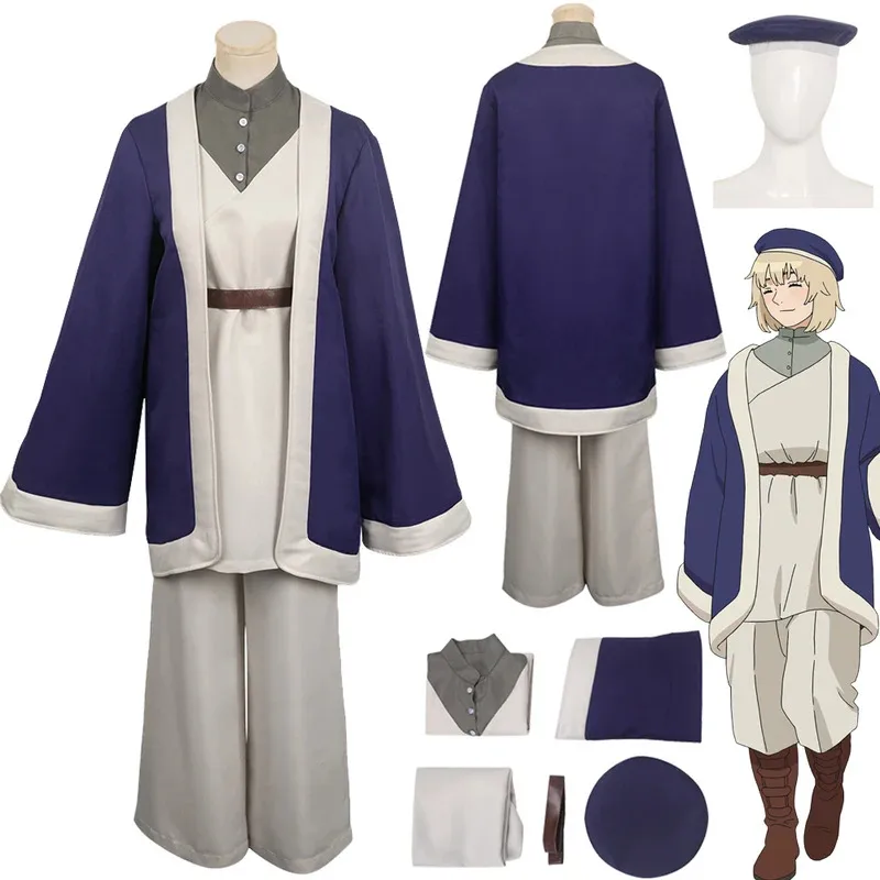 

lili 123Anime Dungeon Meshi Farin Cosplay Wig Costume Coat Pants Outfits Girls Women Adult Halloween Carnival Disguise Roleplay