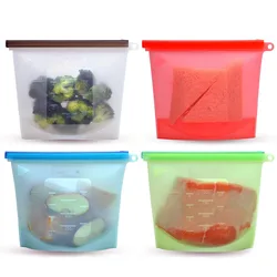 1 Piece Reusable Silicone Food Storage Bags BPA Free Food Preservation Bags Seal Freeze Fridge Food Storage Savers Bags YY039