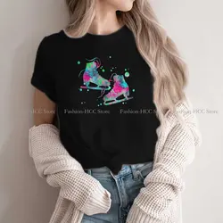 Figure Skating TShirt for Women Ice Skates Watercolor Painting Basic Leisure Sweatshirts T Shirt High Quality Trendy