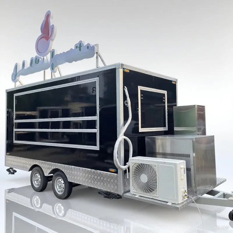 Mobile Food Truck Trailer with Custom Kitchen Layout Coffee Trailer Hot Dog Cart for Outdoor Events