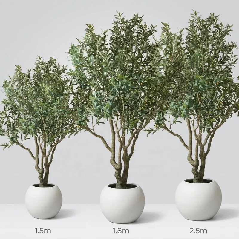 Artificial olive tree fireproof and UV-proof large simulated potted plant, suitable for commercial outdoor decoration