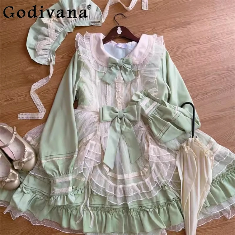 

Original Design Lolita Dress for Women Autumn and Winter Style Cute Long Sleeve OP Dress Female Japanese Princess Dress