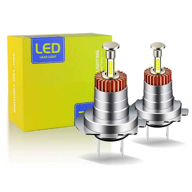 1/2 Uds bombilla LED para faros de coche Canbus H7 30000LM luz blanca para coche 360 Turbo LED Mini faro tamaño inalámbrico con ventilador 6000K 12V