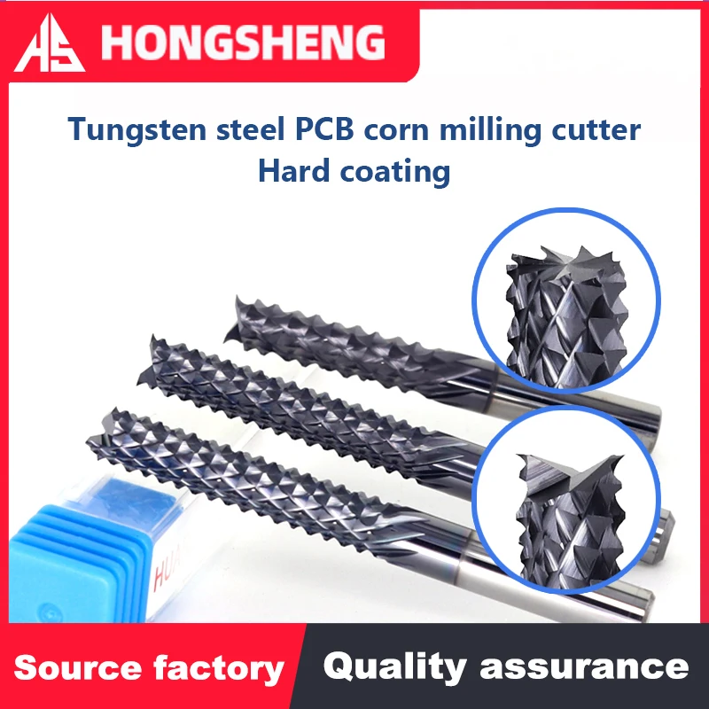 솔리드 카바이드 옥수수 엔드 밀 밀링 커터 비트 3.15, 4, 6, 8mm 흑연/탄소 섬유 PCB 엔드 밀 CNC 커팅 밀링 도구
