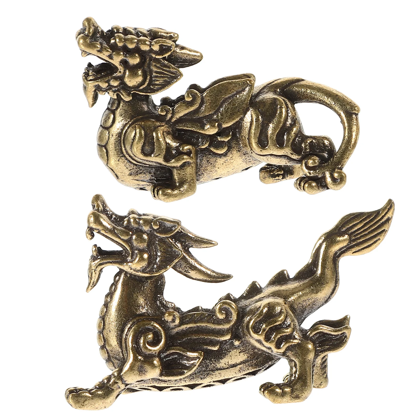 

2pcs Statue Animal Brass Animal Statues Decor For Home Office Desktop Cabinet Small Desktop Decor Small Brass Ornament