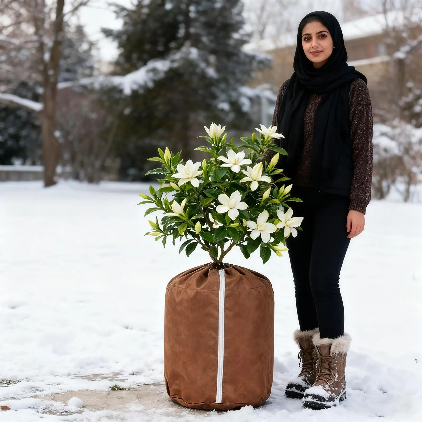 

Чехлы для растений для зимней изоляции, снежный барьер, солнцезащитный козырек, морозная ткань, защита от замерзания растений для садового дерева, розы, кустарника