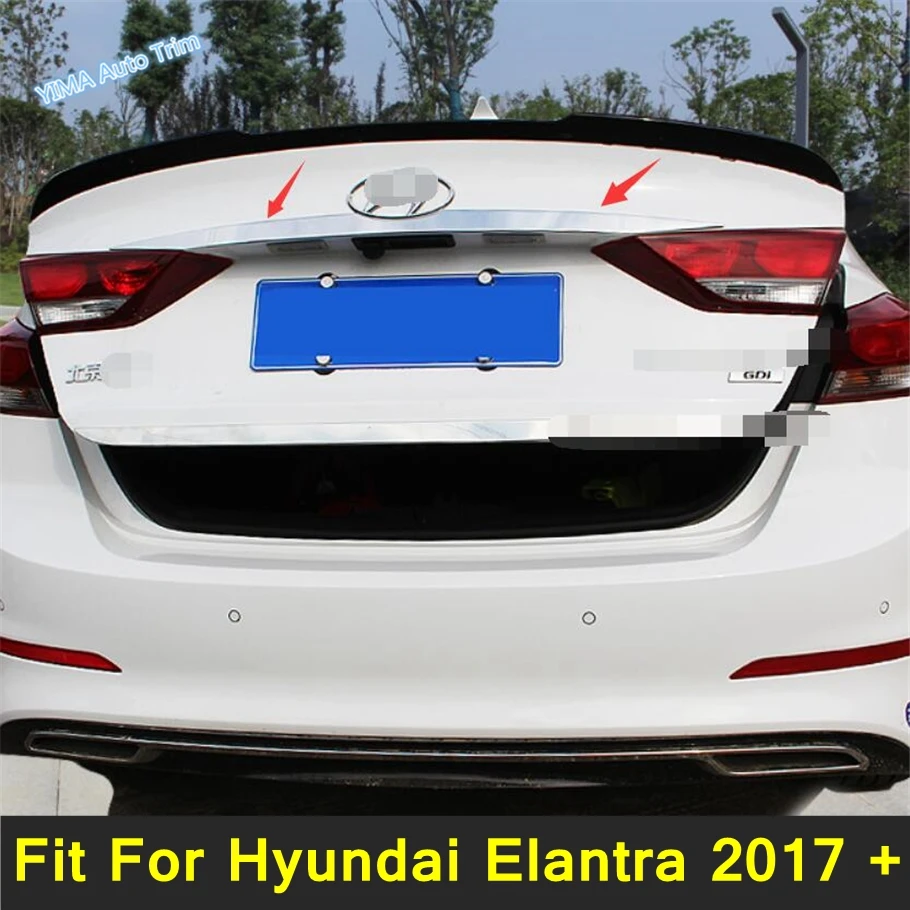 

Lapetus Auto Styling Rear Tailgate Trunk Door Lid Protector Strip Cover Trim Fit For Hyundai Elantra 2017 - 2019 Stainless Steel