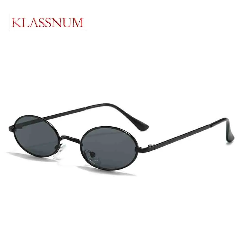 

Vintage Steampunk Small Oval Sunglasses Men Women Metal Frame Black Lens Shades Gothic Punk UV400 Eyewear Outdoor Sports Driving