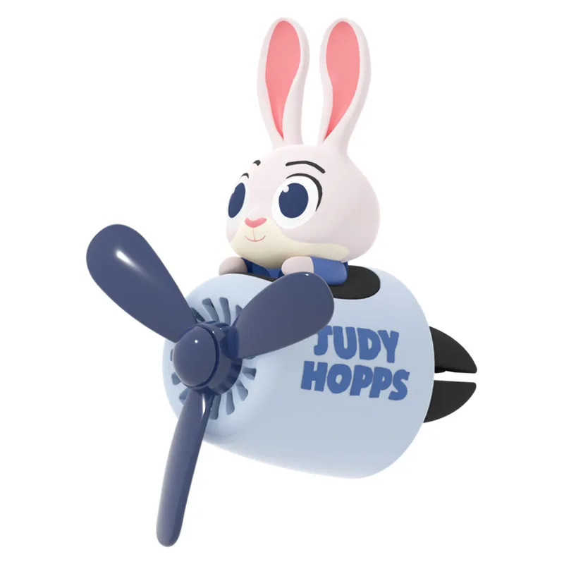 Disney Zootopia Judy Car Air Freshener Rotating Propeller Aromatherapy Air Outlet Fragrance Auto Perfume Anime Accessories