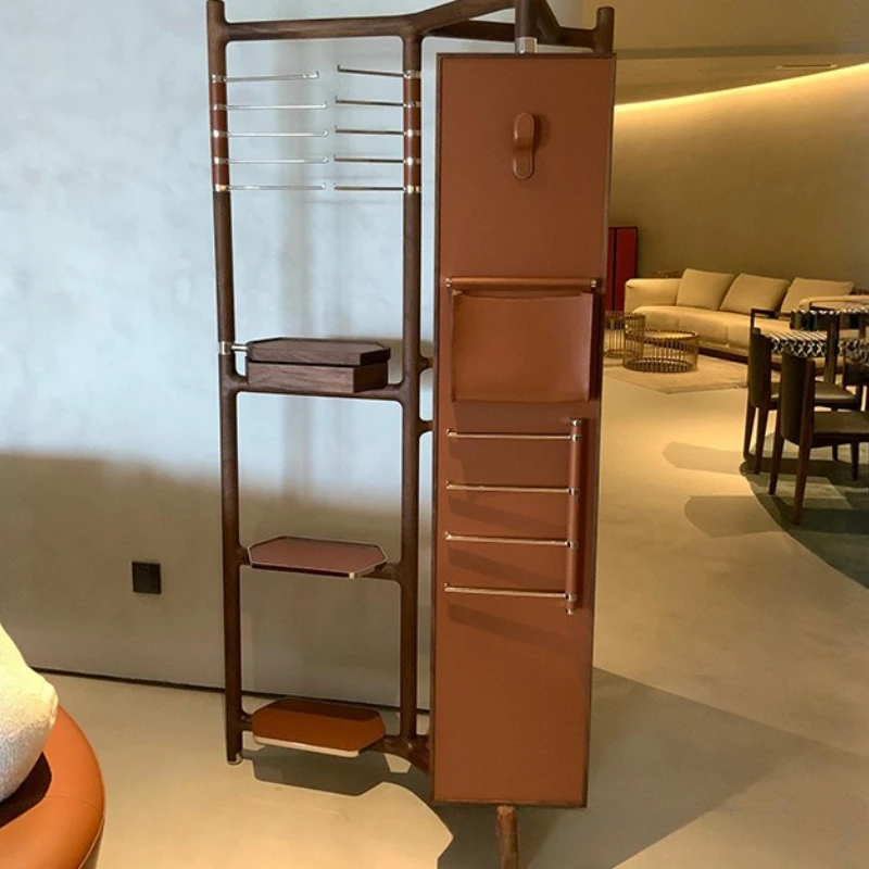 Minimalist coat rack, high-end home cloakroom storage, floor-to-ceiling multi-functional rack