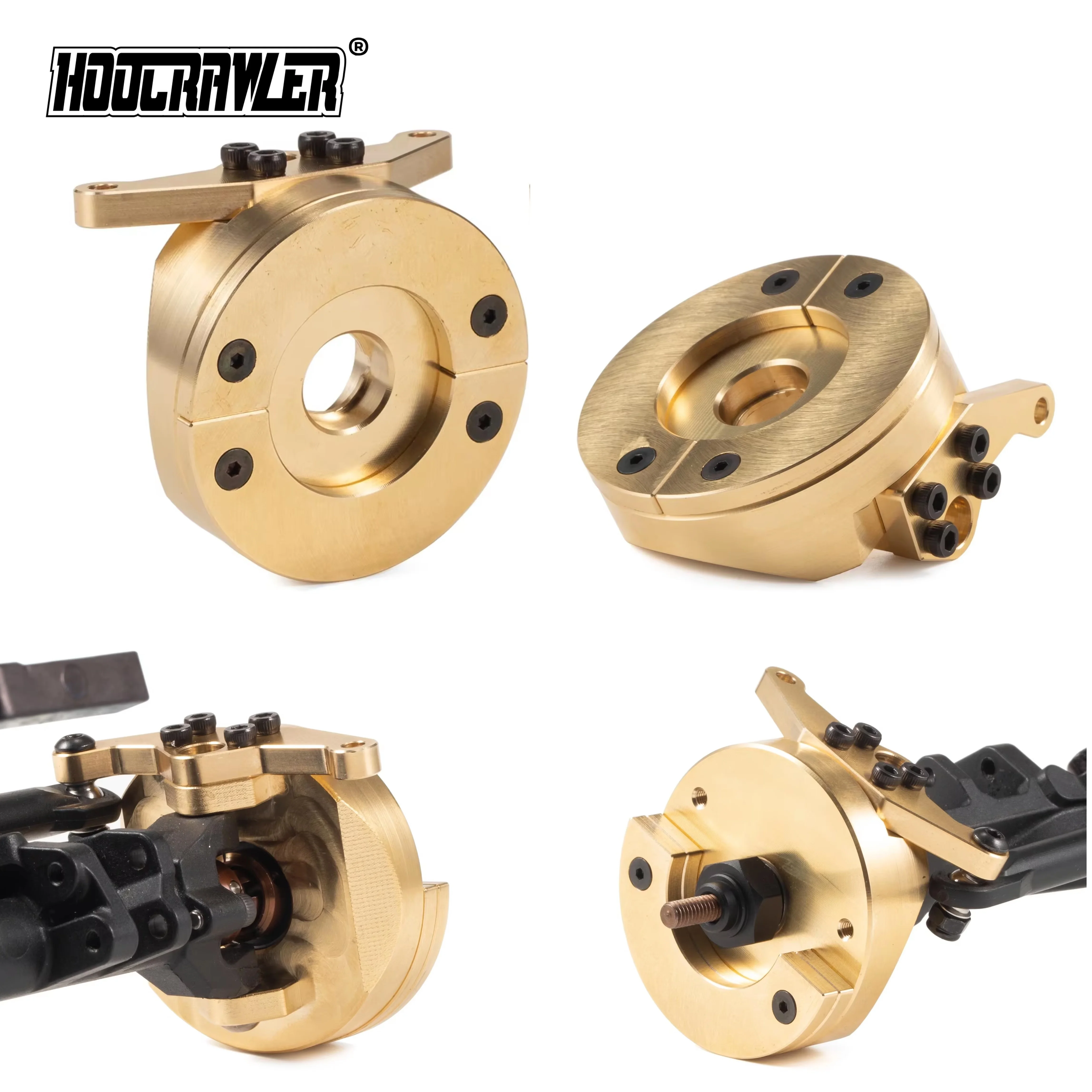 317g Machined H10 Brass Steering Knuckle Weights Low CG Upgrade Parts for 1/10 RC Crawler Fit Vanquish H10 Optic Front Axle