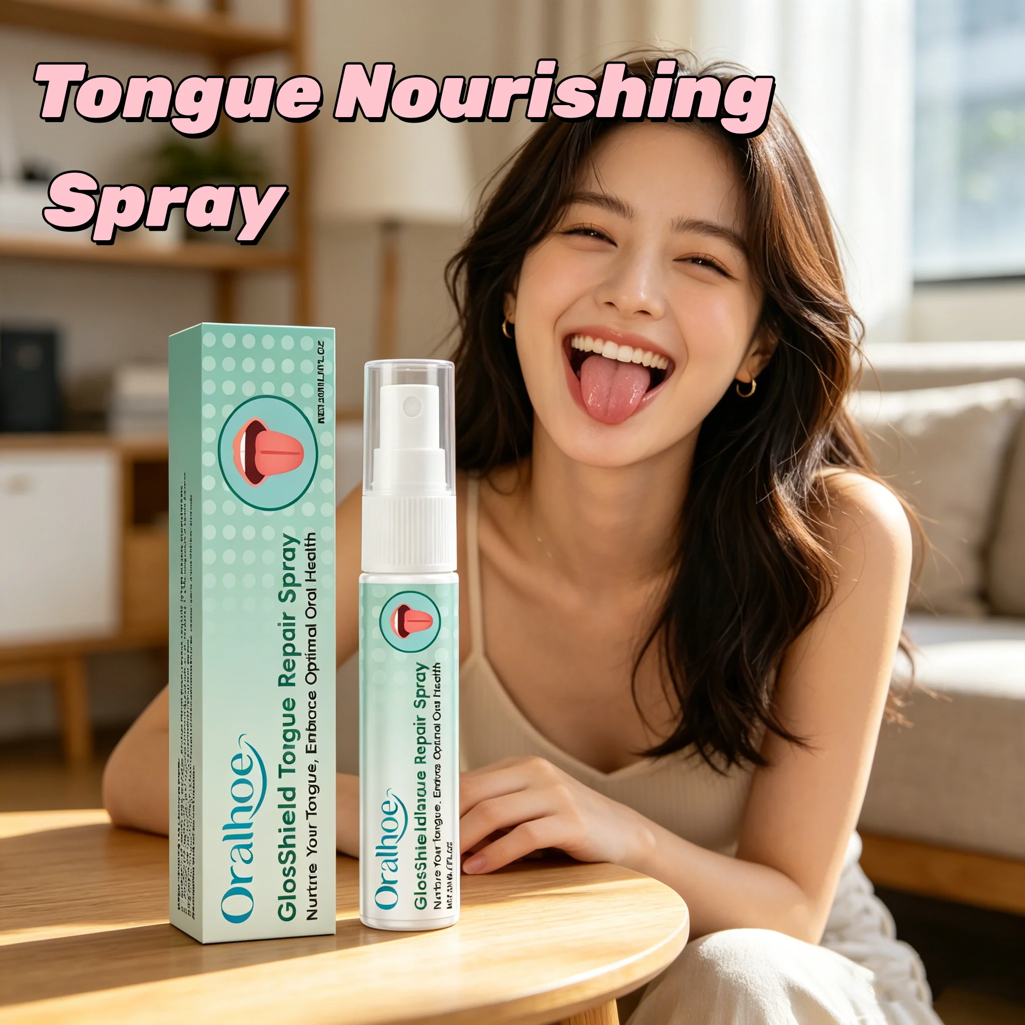 ORALHOE Tongue Nourishing Repair Spray Relieve Dry Cracked Swollen Tongue Remove White Coating Fresh Breath Oral Care