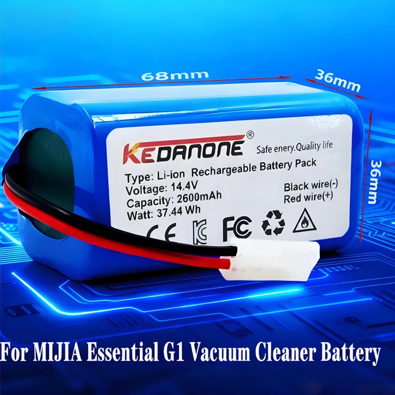 

14.8V18650 Original Replacement Battery H18650CH-4S1P For XiaoMi MiJia Mi Robot Vacuum-Mop Essential G1 MJSTG1 SKV4136GL 2600mAh
