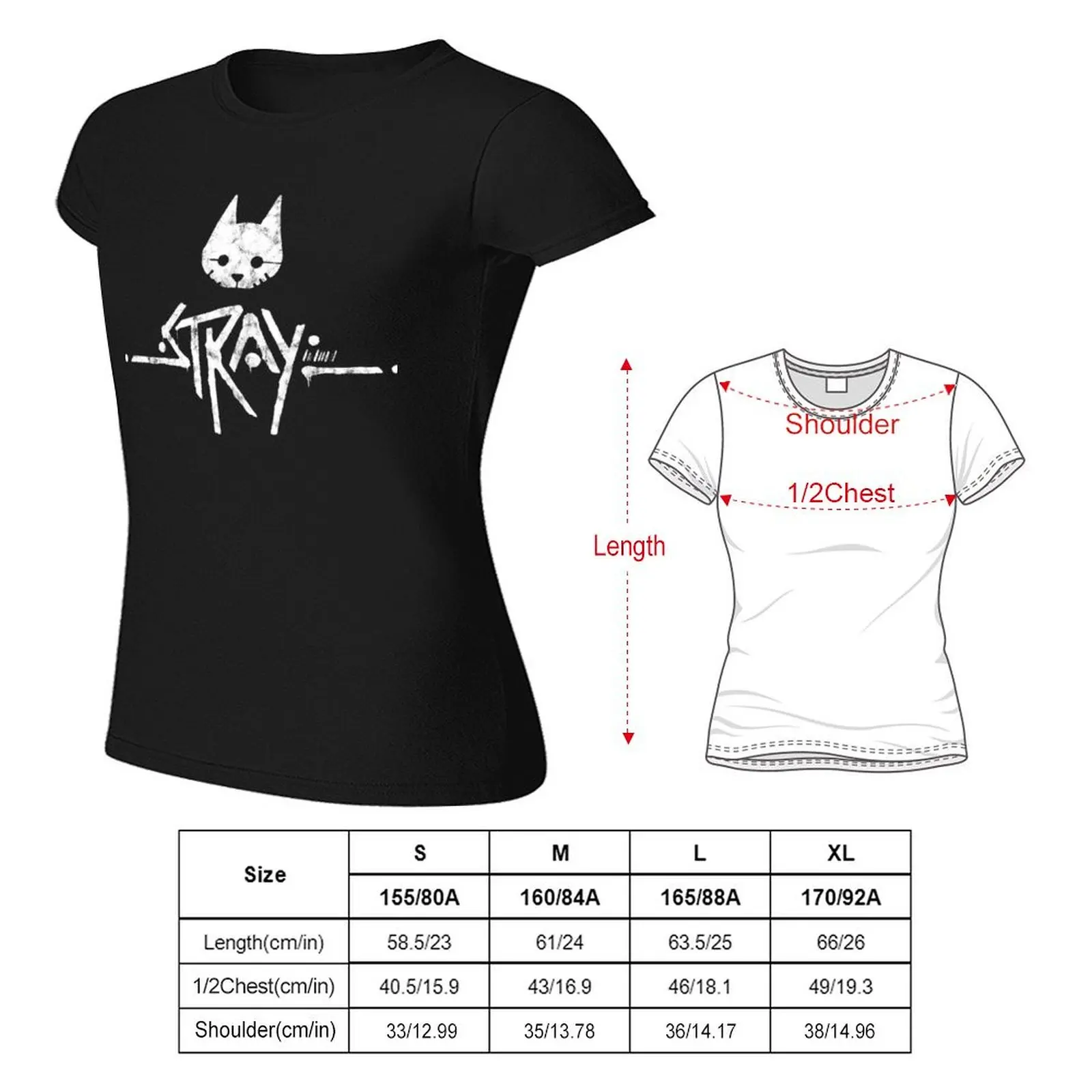 Stray Logo T-Shirt pakaian vintage wanita atasan kaus wanita musim panas