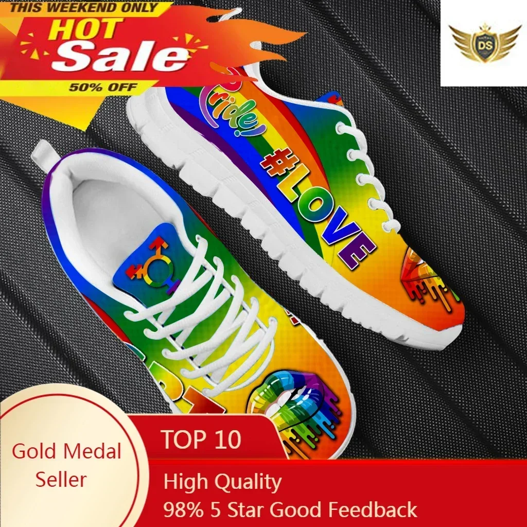 

Fashion Rainbow LGBT Pride Design Sneakers Comfortable Gym Outdoor Running Walking Shoes New Flat Casual Outdoor Vulcanized Shoe