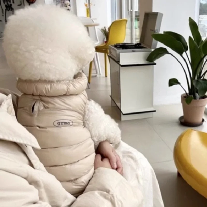 Ropa sólida a la moda para perros, chaqueta suave y cálida para perros, chaleco de invierno para cachorros, abrigo impermeable, chaqueta de plumón para gatos, disfraces para mascotas, suministros para Chihuahua