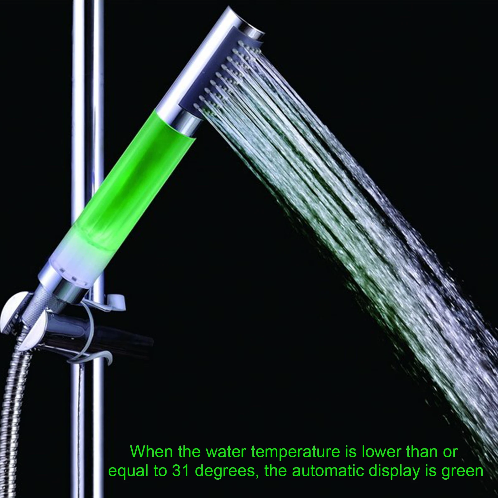 Ducha de mano con Control de temperatura, barra redonda de ducha de tres colores, accesorios de baño