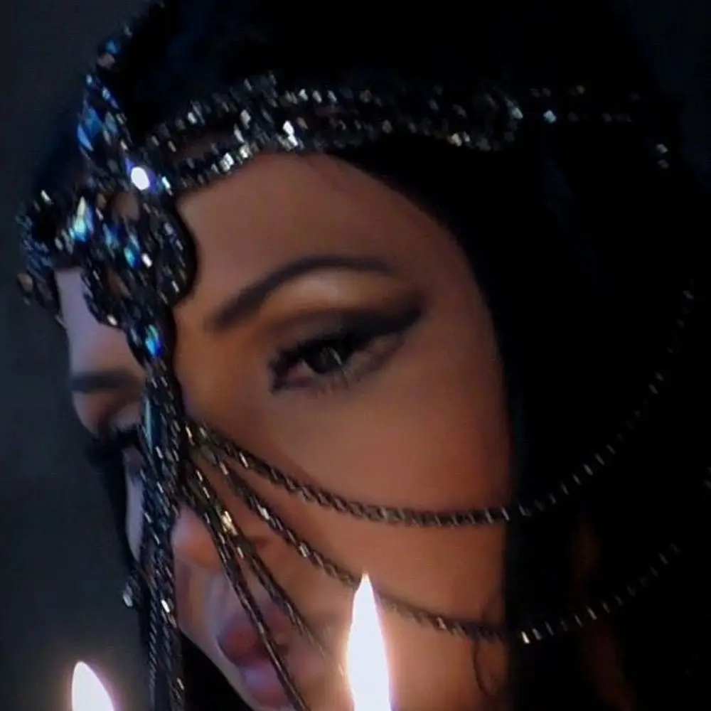 섹시한 전체 라인 석 계층화 된 가장 무도회 마스크 얼굴 보석 여성 크리스탈 술 체인 저녁 파티 의상 코스프레 댄스 파티 카니발