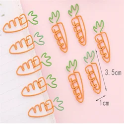 10PCS/LOTS Super Cute Carrot Shaped Paper Clips Creative Cute Cartoon Girl Heart Song Paper Clips Simple Stationery Bookmark