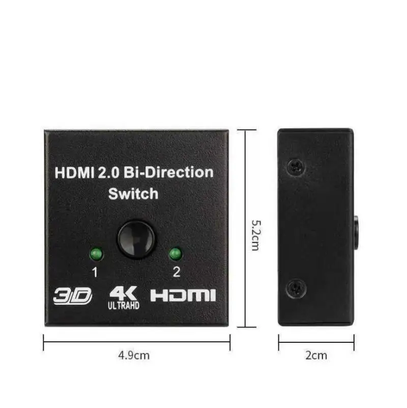 2 порта HDMI-совместимый переключатель 2,0 4K 60 Гц 2x1x2 двунаправленный переключатель UHD 4K x 2K 3D HD 2 входа 1 выход разделитель