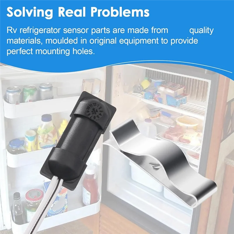 A03F-629409 Sensor Kulkas Rv untuk Suku Cadang Pengganti Sensor Termistor Norcold dan Klip Pemasangan Termistor Kulkas