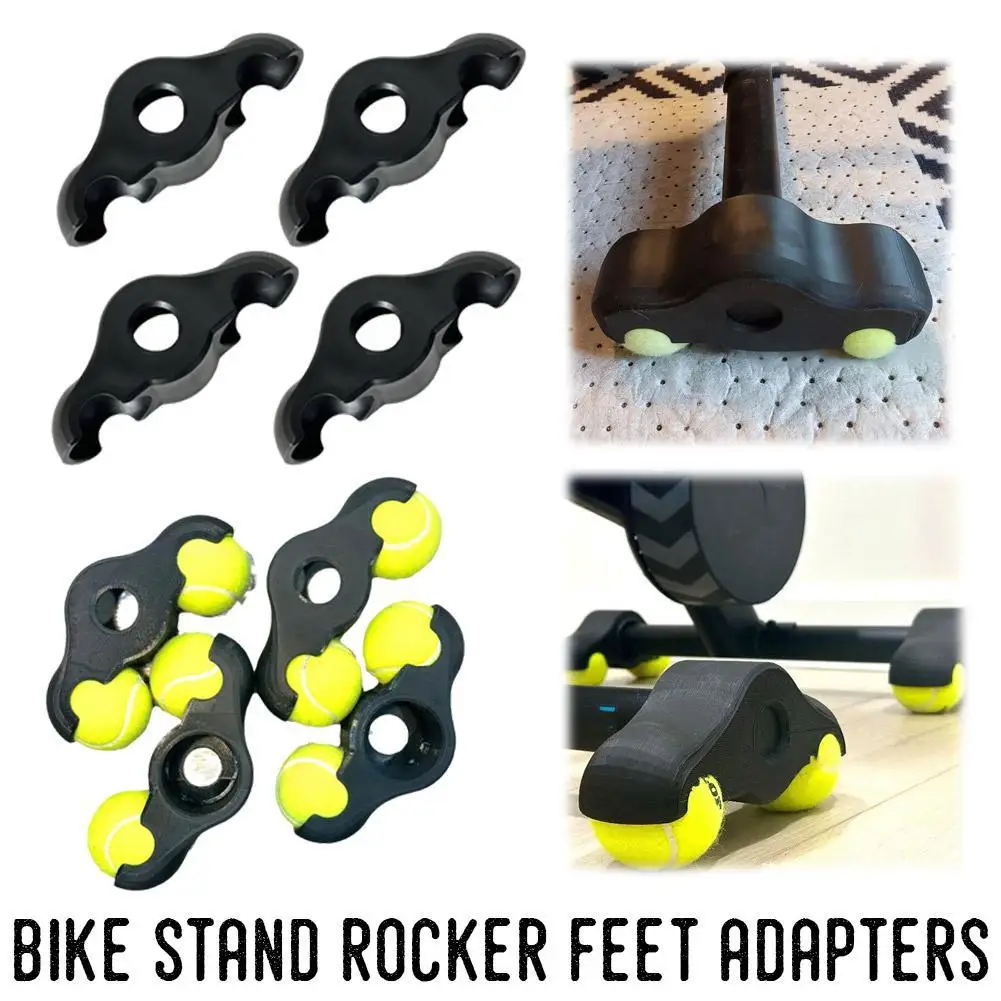 

4pcs Bike Stand Rocker Feet Adapters Cycling Snap Feet Adapters Cycling Bike Foot Pads Shock Absorbing Tennis Ball Foot Pads