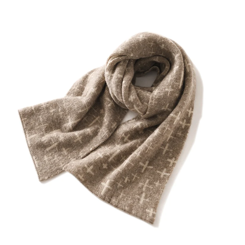 

"100% Cashmere Scarf for Women - Elegant Jacquard Pattern, Soft Luxury Winter Wrap, Warm Cozy Shawl, Fashion Gift for Her"